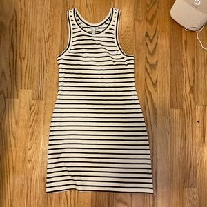 & Other Stories Navy and White Striped Mini Tank Dress Size Small